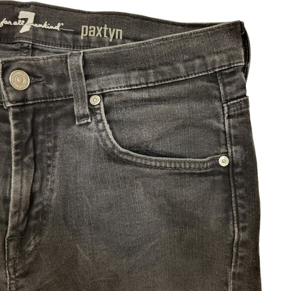 7 For All Mankind Paxton Black Skinny Jeans Men's 33 - Picture 7 of 13